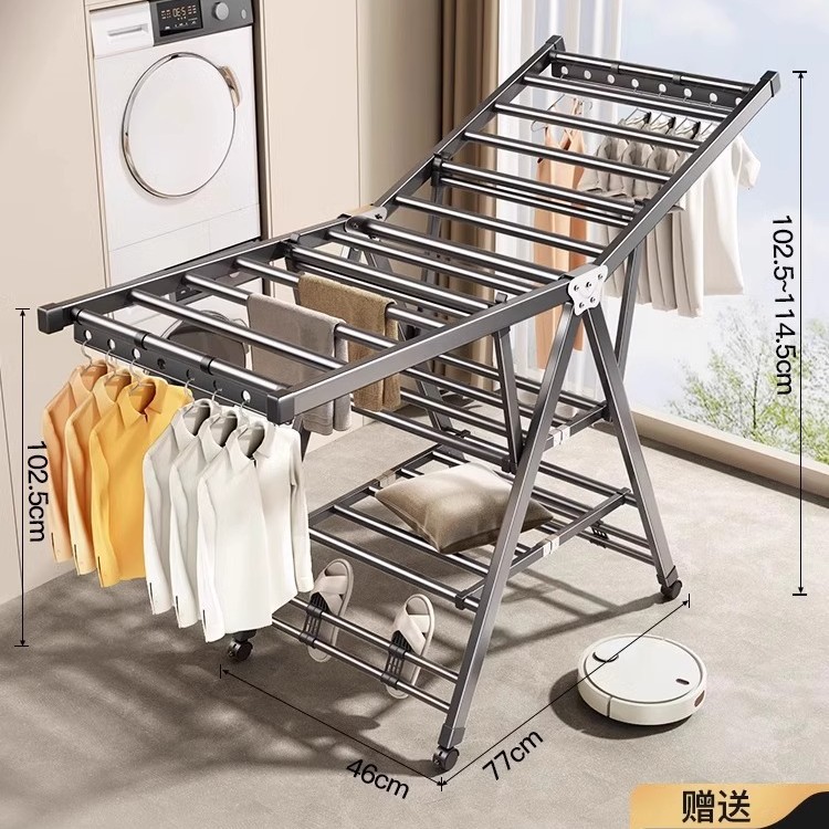 Percha de secado de ropa plegable multifuncional interior multicapa percha de ropa balcón percha de ropa para bebés fábrica directa