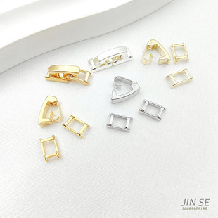 YZ real gold plated color-preserving link buckle three-piece set bracelet necklace zircon chain buckle belt buckle diy jewelry accessories