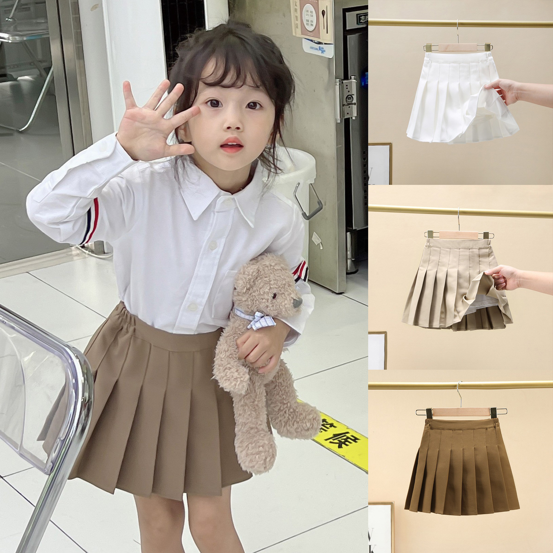 百褶裙短裙女秋冬百搭軟妹學院風小清新鬆緊高腰時尚黑色半身裙夏