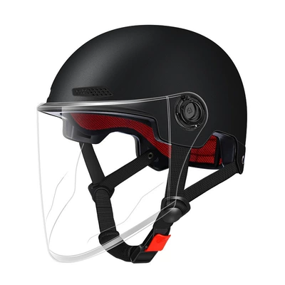 and Electric Vehicle Helmets, Adult | Motorcycle Safety Supplies - matt-black-transparent-long