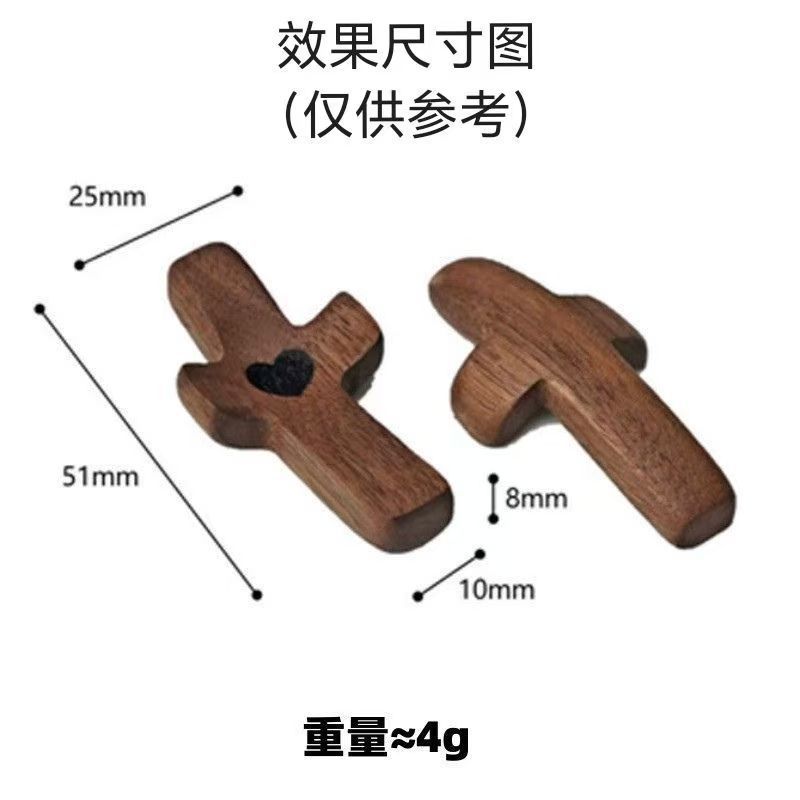 跨境爆品木质十字架教堂复活节手把件美式胡桃木手把件拇指十字架|undefined