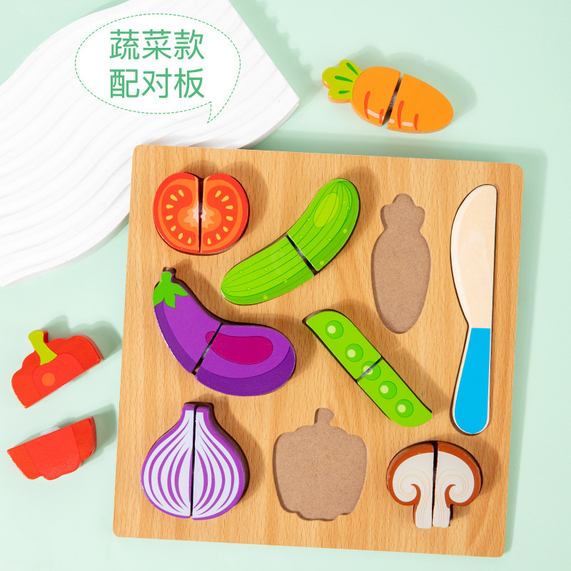 Nuevas frutas y verduras de madera para niños cortar Le Baby en casa cocina juego de puzzle de juguetes de educación temprana