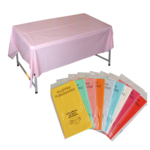 Factory supply disposable party tablecloth PE plastic cloth birthday dessert table solid color tablecloth 137*183cm