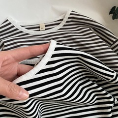 GL-kids Korean Spring New Kids Fine Stripe Baggy Long Sleeve T for Boys and Girls, Casual and Comfortable Basic Top