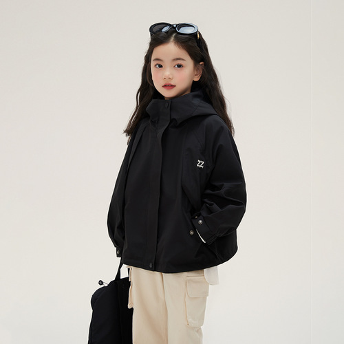 Girls' Jackets 2024 Spring New Style Children's Jackets Windproof Jackets Windproof Waterproof Warm Jackets