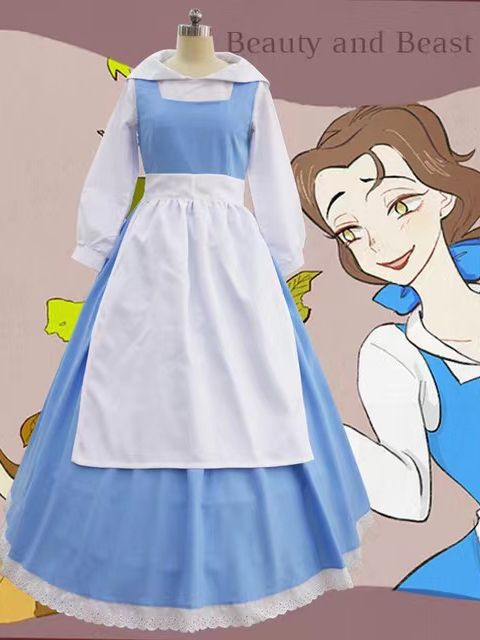 ชุดเกมเรื่อง “Beauty and the Beast” ชุดเจ้าหญิงเบลล์ ชุดแม่บ้านเบลล์สำหรับงานปาร์ตี้ธีม ชุดคอสเพลย์สำหรับการแสดง
