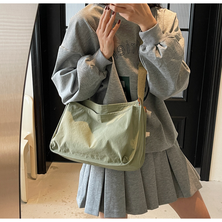 Canvas bag for women, large capacity, new Spring/Summer 2025, simple and versatile, single-shoulder crossbody bag, casual tote bag for school undefined