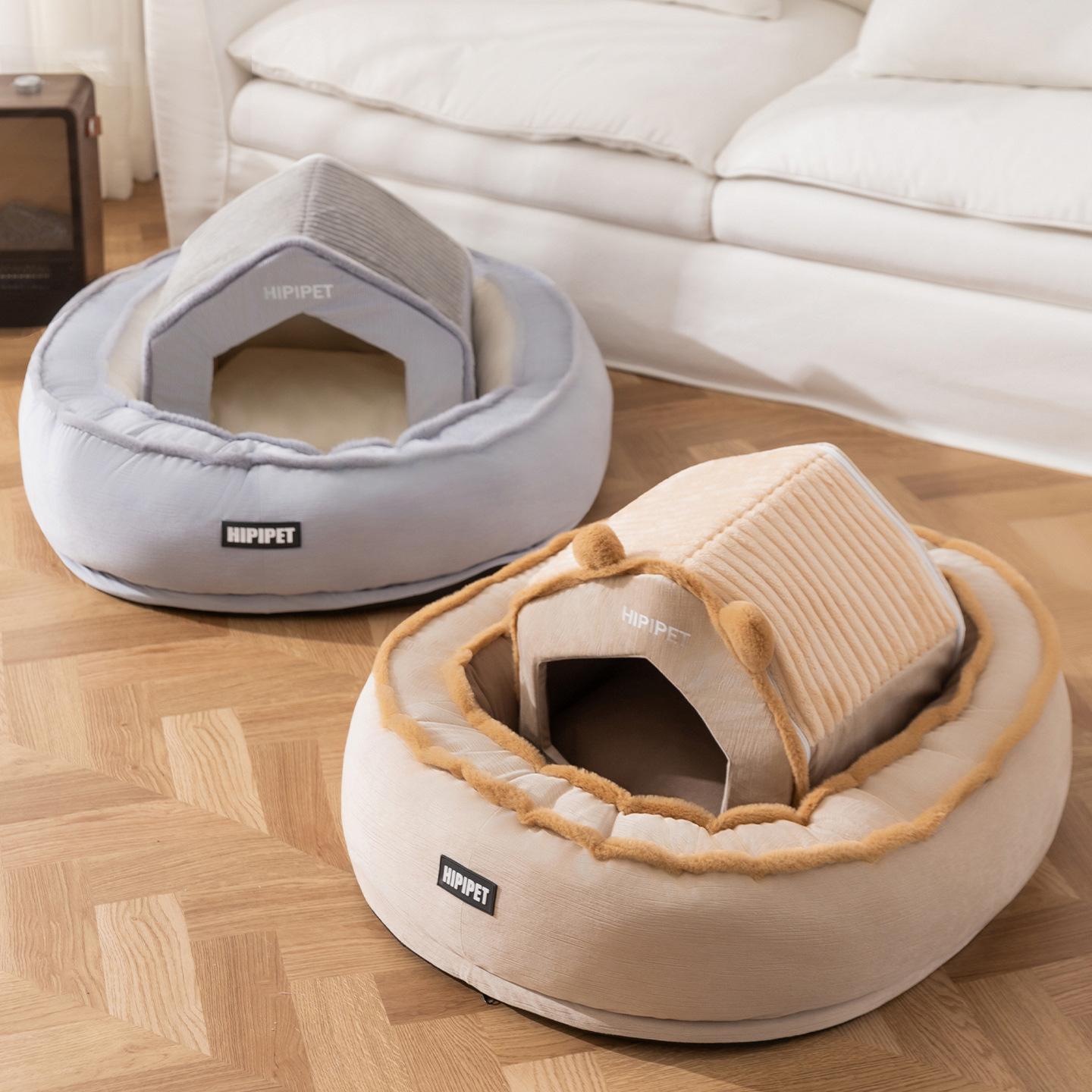Otoño y invierno nuevo sueño combinación casa elíptica de dos usos perros, perros, gatos, perros pequeños, perros grandes, perros medianos
