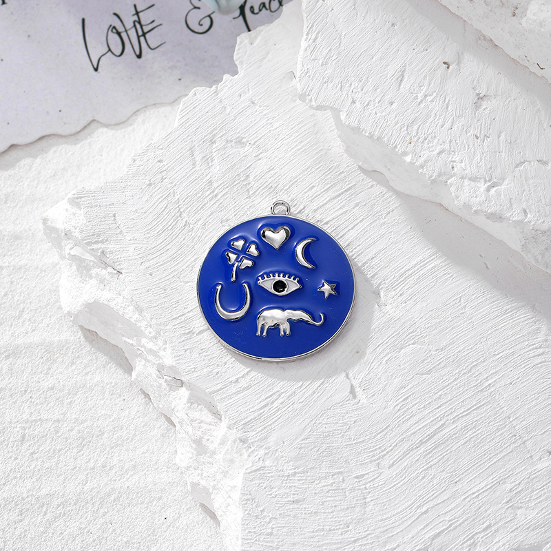 Enamel Design 10 PCS/Package 19 * 24mm Alloy Devil's Eye Polished Pendant DIY Jewelry Accessories