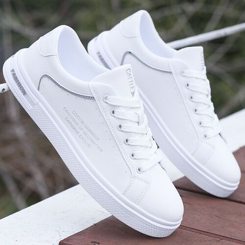 Men's Fashion White Sneakers, Spring New Trend Shoes, Versatile Soft Sole, Korean Style Breathable Sports Casual Shoes