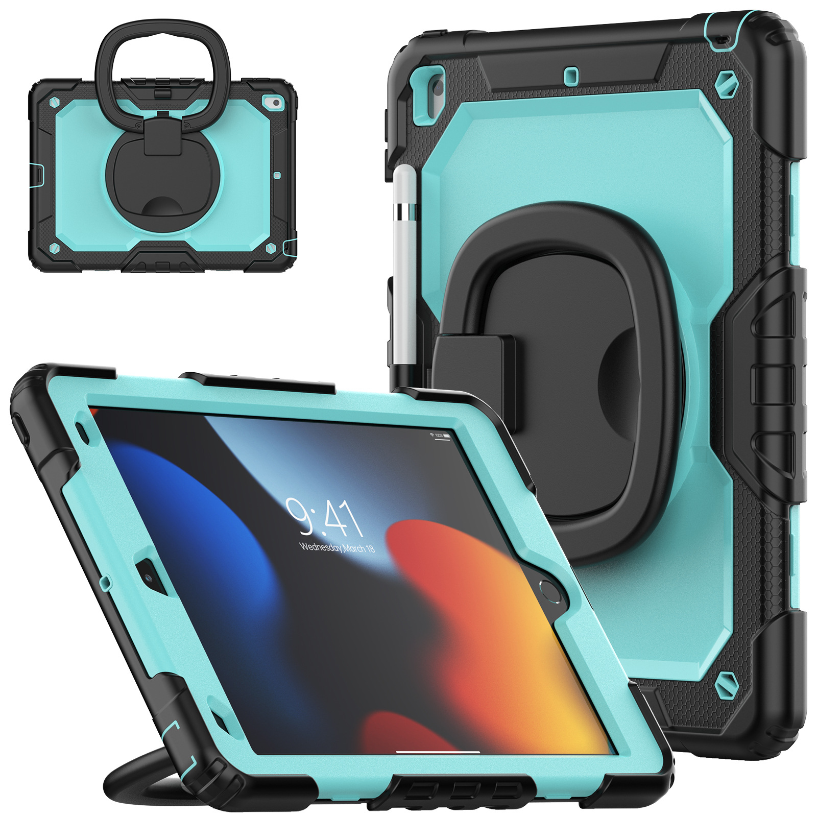 Suitable for Ipad10.2 Silicone Bracelet Satchel Anti-Fall Tablet Case Holder Protective Case 7Th/8Th/9Th Lightweight
