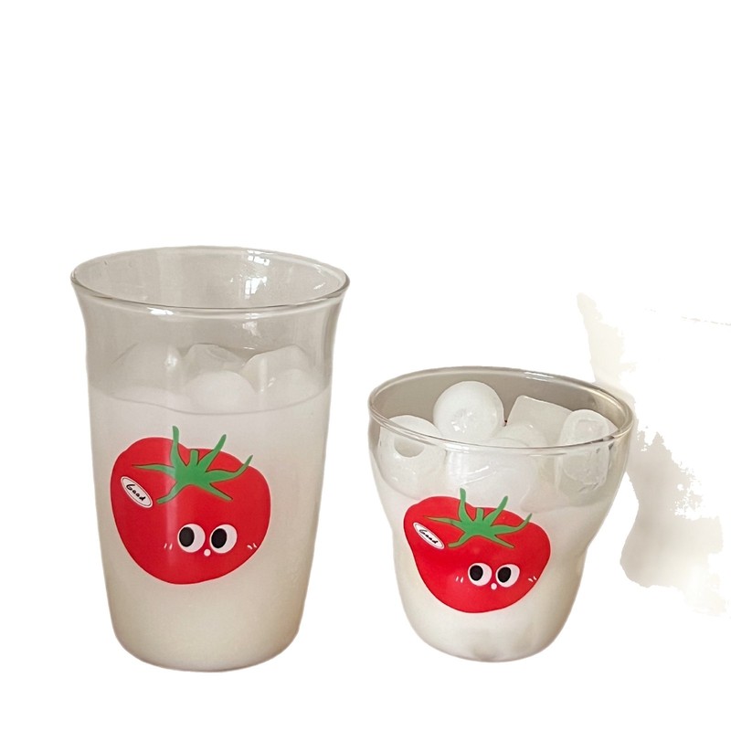 大衆シンプルトマトグラス高颜値コップジュースミルクカップコーヒーカップレトロtomatoグラス|undefined