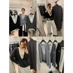 【MISS密思家正品店】简约休闲撞色假两件保暖毛衣女装13605
