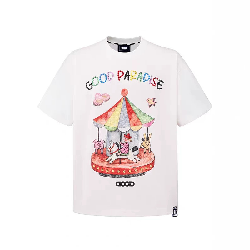 GOODBRAND 2026SS 色彩斑斓童趣木马插画轻奢高级短袖T恤男女同款