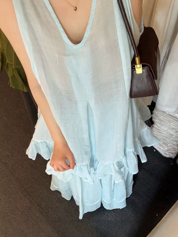 Beautiful Backless Style Plus-Size Sleeveless Top, Loose Ramie Blouse with Lace, Versatile Fairy-Style Tie-Up Korean Style Beautiful Backless Style Plus-Size Sleeveless Top, Loose Ramie Blouse with Lace, Versatile Fairy-Style Tie-Up Korean Style