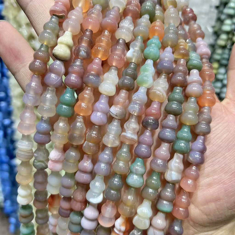 8*14mm天然糖果色盐源玛瑙葫芦形散珠半成品手工DIY手链项链饰品|undefined