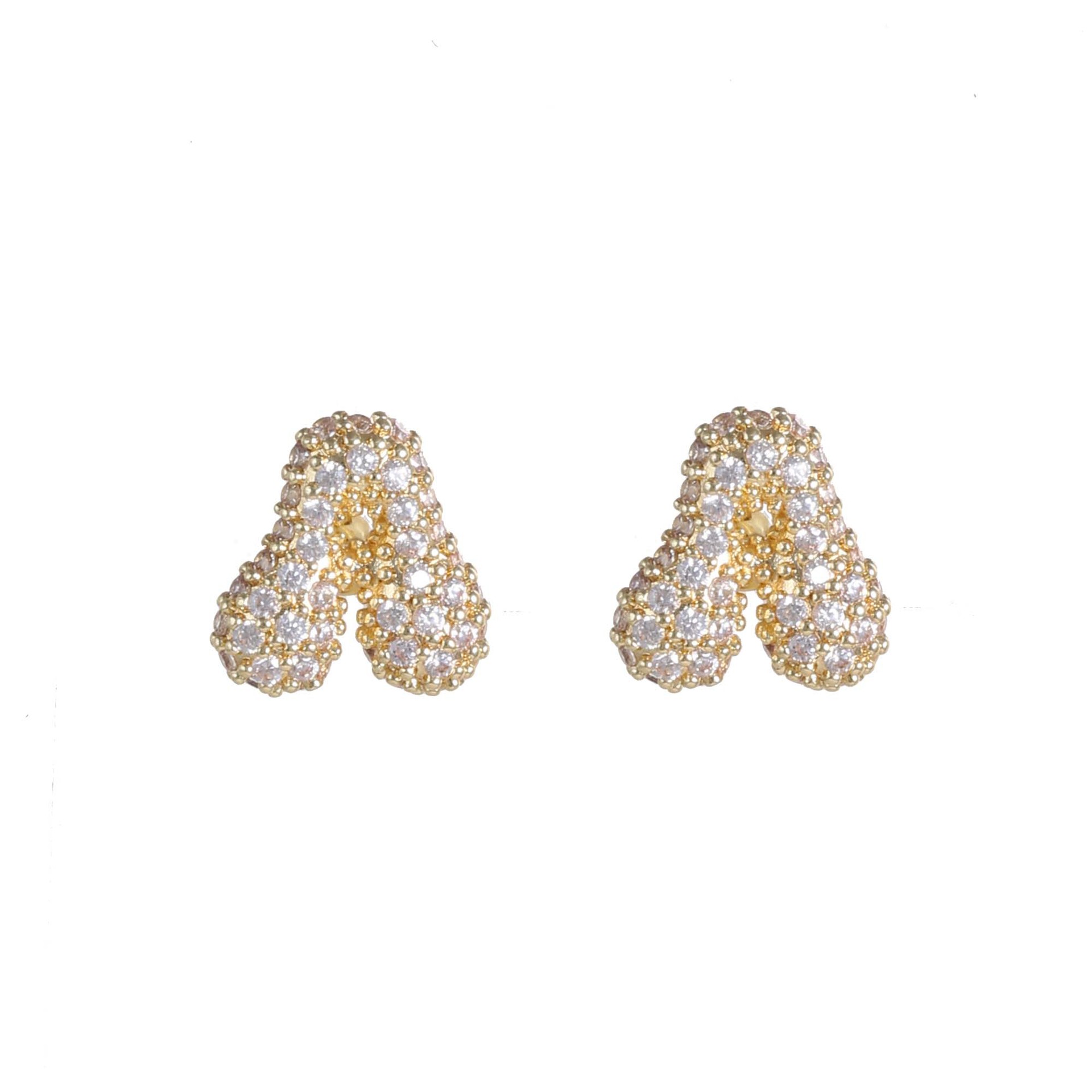 6g Weight Copper Ear Needle Material Ear Studs Classification 1 Pair Quantity Daily Occasion Copper Material Letter Pattern All Seasons Season Women's Gender Plating Design Classic Style Style 1 Pair Classic Style Letter Plating Copper Ear Studs 7