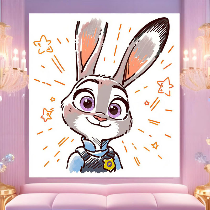 20 * 20 Crazy Zoo City pintura digital a mano diy dibujos animados pintura a mano Judith Decoration