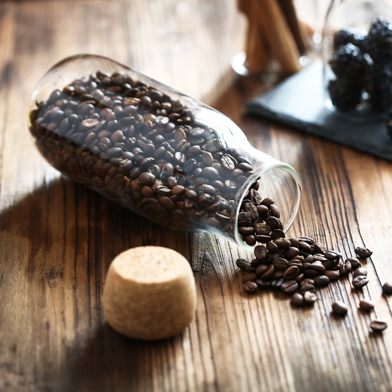 Vidrio de borosilicato sellado tarro de té tarro condimento tarro corcho café perfumado té botella de almacenamiento tarro de almacenamiento doméstico