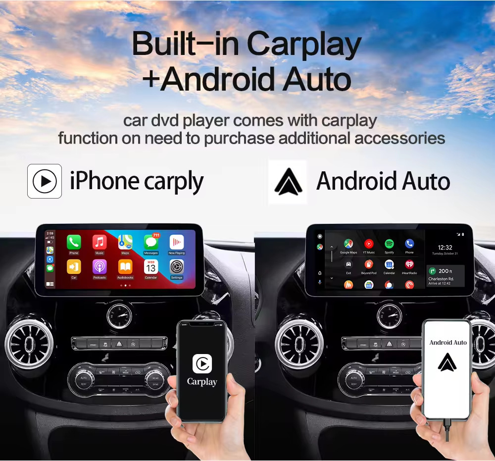 Suitable for 10-23 Mercedes-Benz Vito Dvd Mahogany Color Control Android Large Screen 360 Panoramic All-In-One Machine Carplay
