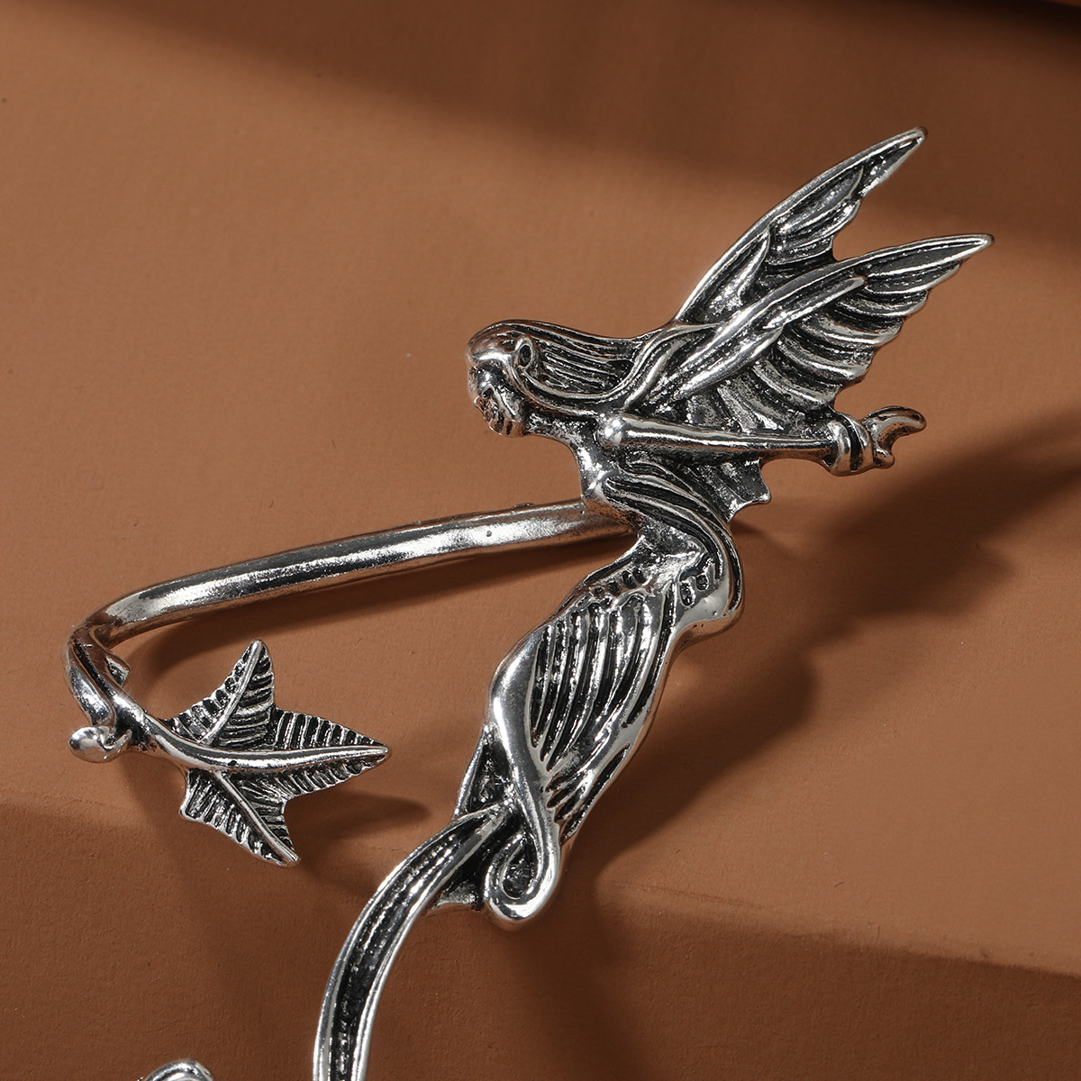 Orecchini gotici retrò con ali da elfo, clip per le orecchie per le donne, stile dark, stile punk, orecchini da diavolo, orecchini a forma di drago, ganci per le orecchie_voghion.com