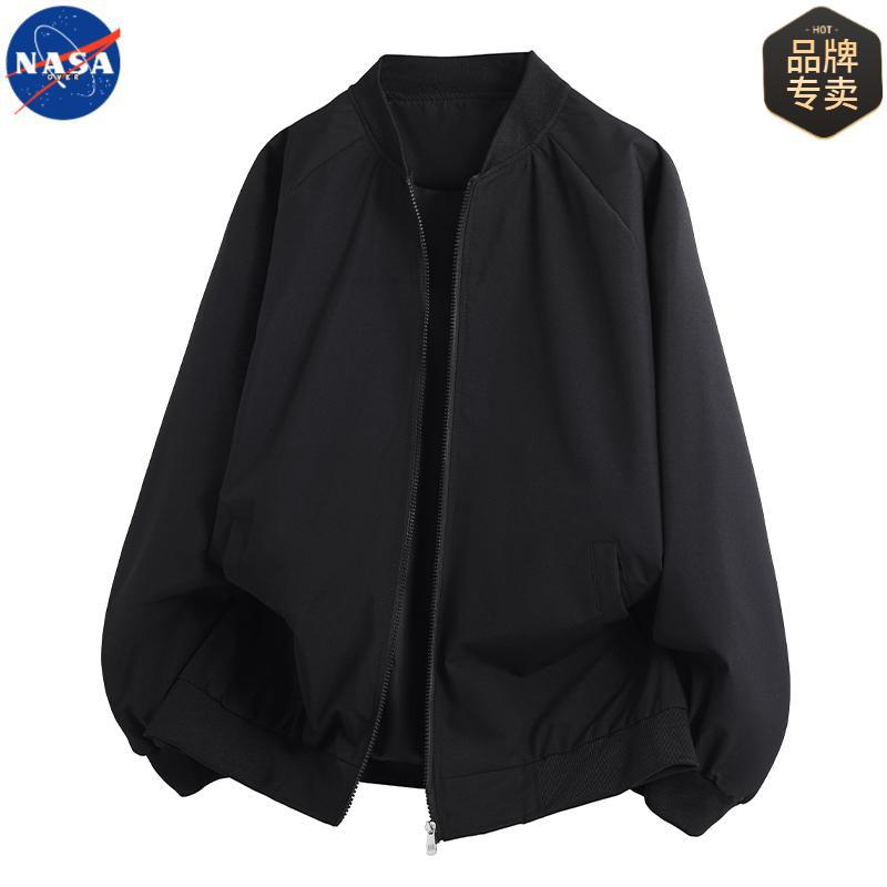 NASAOVER 브랜드 아메리칸 스타일 트렌디 브랜드 솔리드 컬러 야구 칼라 재킷 남자 잘 생긴 느슨한 올매치 캐주얼 커플 재킷