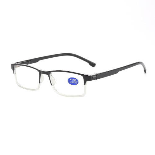 Spring Leg Reading Glasses for Men, Fashion Resin, Youthful Blue Light Blocking, High Definition, Stylish, Elderly Business Rectangle Reading Glasses