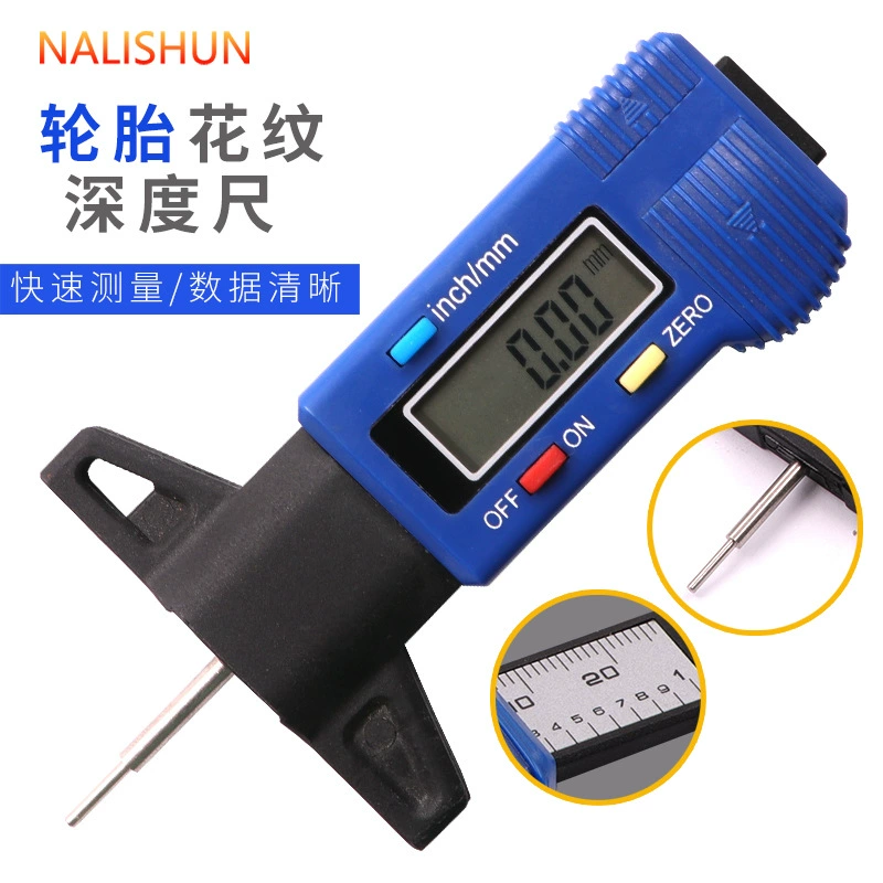 Глубиномер с рисунком шин электронный цифровой дисплей шкала протектора колеса датчик нониус измерительная линейка осмотр