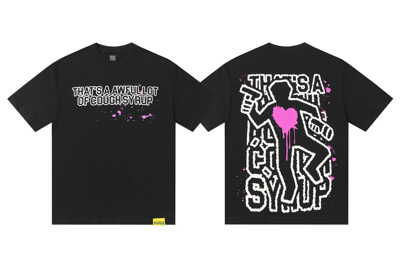 あれ。 SA AWFUL LOT OF COUGH SYRUP メンズ ヒップホップ ラップコラボ 半袖Tシャツ|undefined
