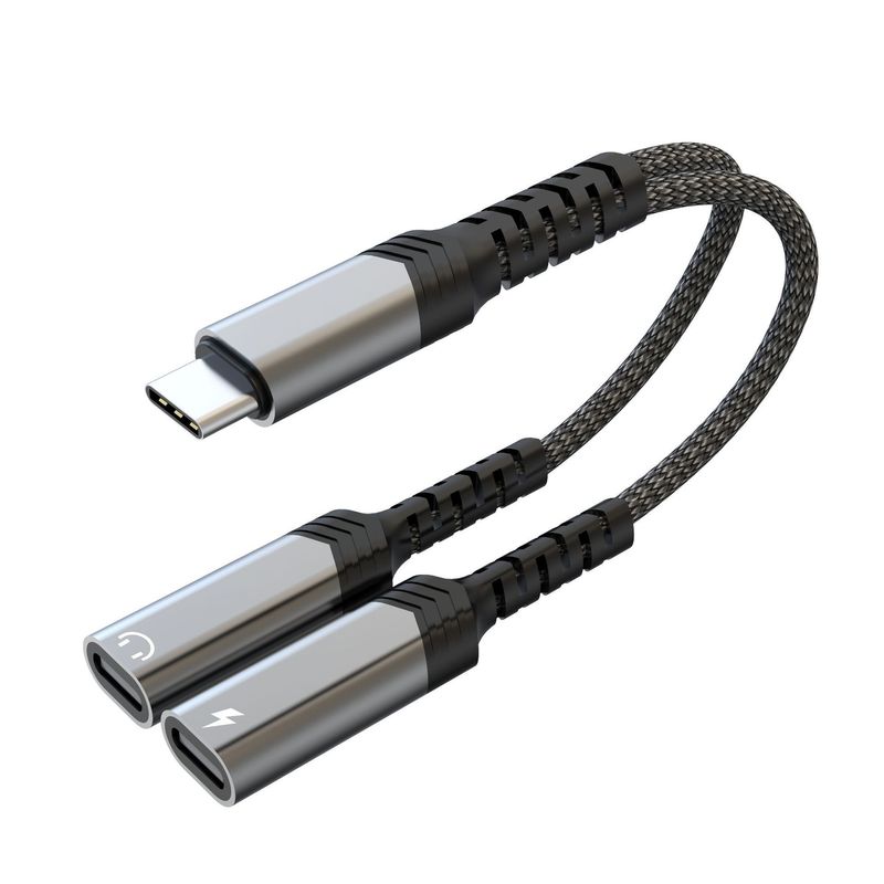 Typec携帯電話オーディオケーブル2 in 1イヤホン変換3.5変換器OTGuディスクはアップル華為を適用する|undefined