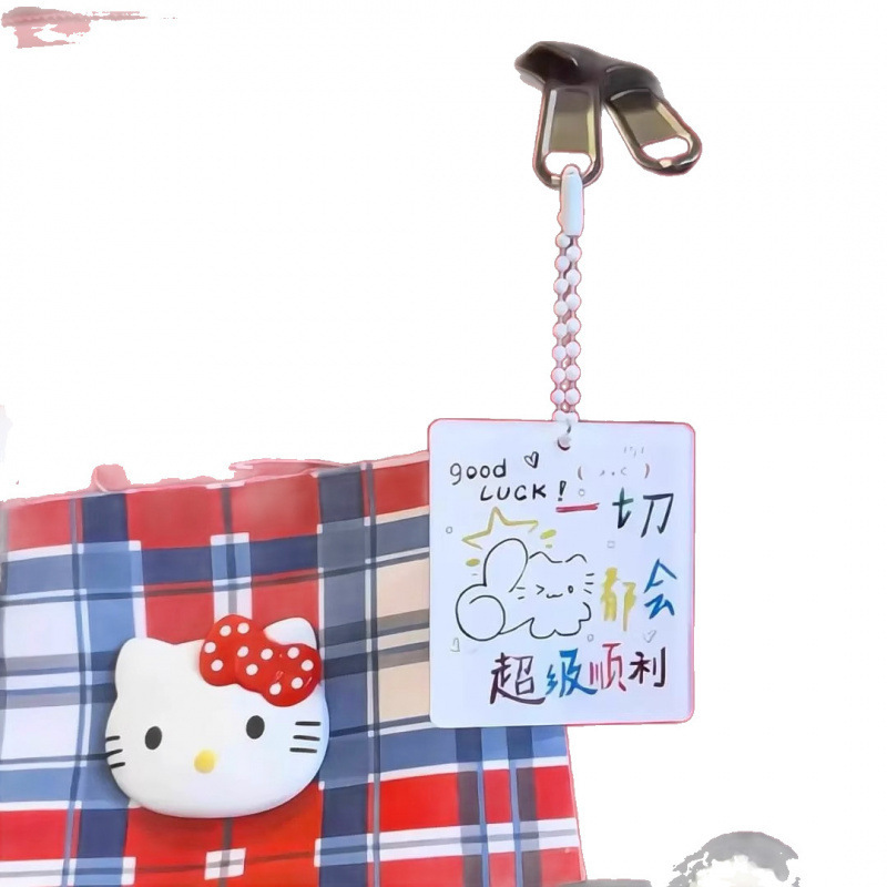 すべてがうまくいく子猫ラッキーアクリルキーホルダーペンダントインテキストバックパックペンダントペンダントギフト|undefined