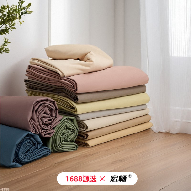 100S Xinjiang Long-Staple Cotton All-Season Pure Cotton Solid Color Simple Single-Piece Bed Sheet, Pillowcase, Fitted Sheet, Pure Cotton Duvet Cover