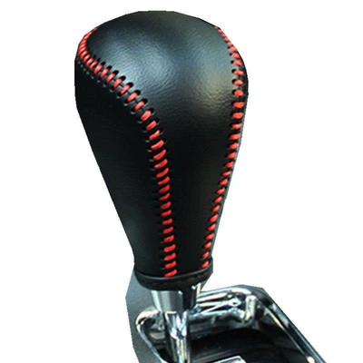 Suitable for older Sürətlər qutusu və əl tormozu başlıqları - black-leather-with-red-stitching