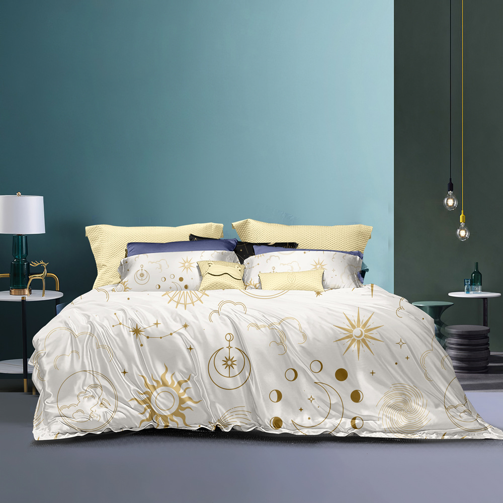 Set pattern constellation starry sky 90g matte duvet cover pillowcase_voghion.com