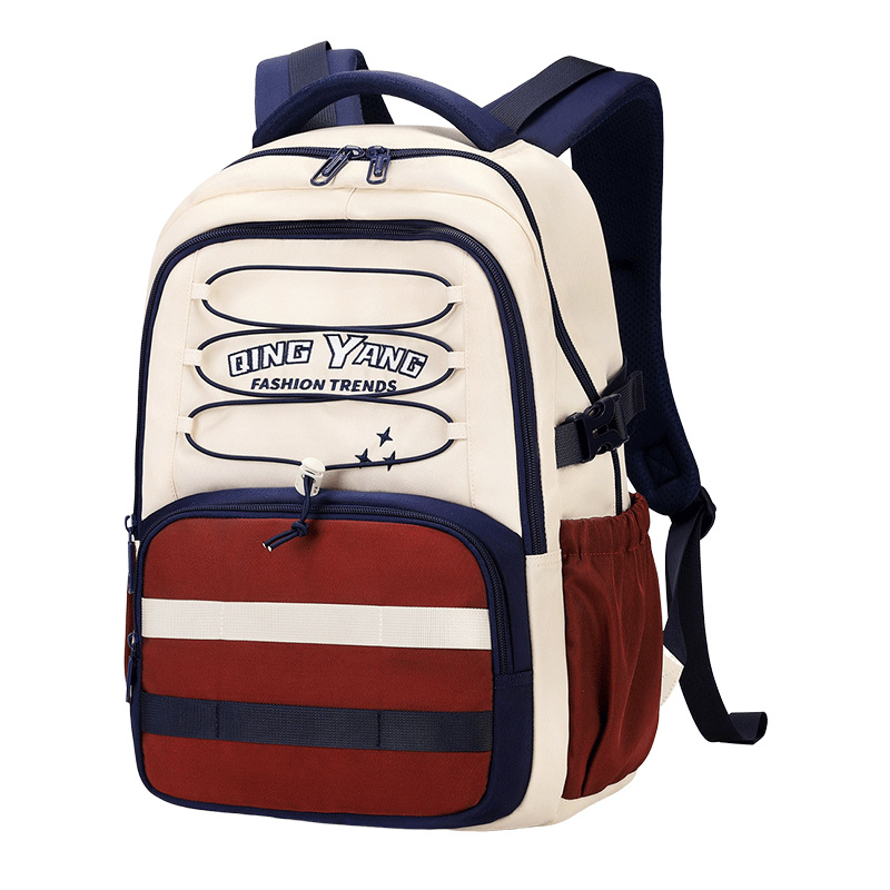 Mochila escolar para estudiantes de escuela primaria transfronteriza 2025 nuevo color en contraste Amazon gran capacidad bandolera de secundaria y secundaria estudiante universitaria mujer