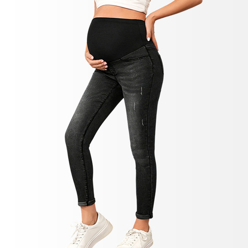 European and American Maternity Jeans—Autumn/Winter High-Waisted, Butt-Lifting, Stretchy Maternity Pants—Bestselling Postpartum Wear