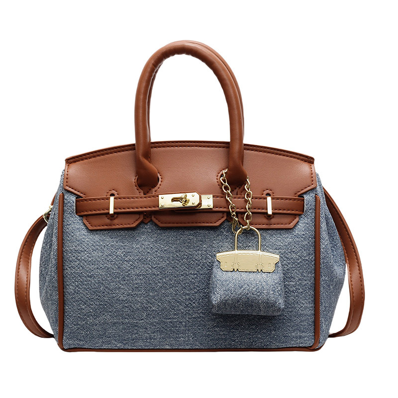 Bolso Kelly de alta gama para mujer, novedad 2026, de mezclilla con patchwork retro, para llevar al hombro o cruzado, ideal para el día a día.