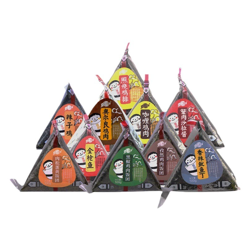 Jinglu Ocean Triangle Рисовый шарик Круглосуточный магазин Мгновенное нагревание завтрака Розен Мгновенное полуфабрикат Карри Микроволновая печь Свинина рассыпная