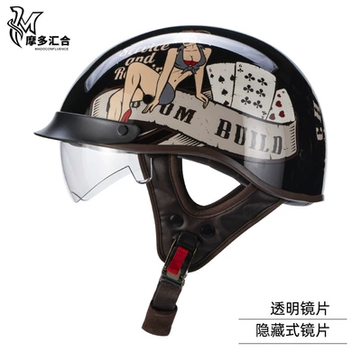 Motosiklet kaskı (dəbilqə) – Safety Helmet Women - poker-beauty-hidden-transparent-lenses-m