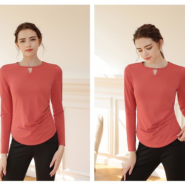 Yoga clothes women's quick-drying fitness clothes sports tops Pilates training long-sleeved clothes running blouse spring and autumn