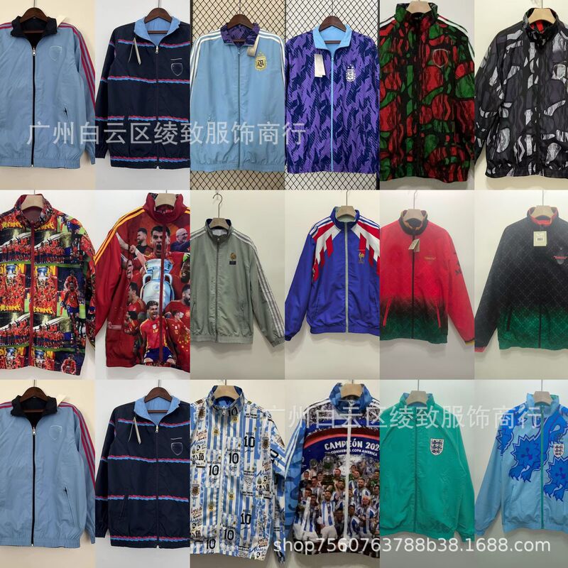 24-26 Manchester City Miami Barcelona Paris Real Madrid Arsenal Long Sleeve Double-Sided Coat Jacket Training Clothes