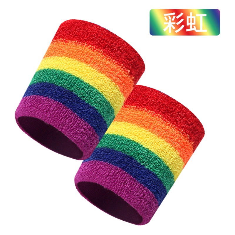 Towel wristband sweat-absorbent sports fitness wristband tennis breathable knitted wrist logo men's and women's wristband wholesale