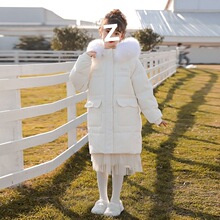 小香风公主女童羽绒服2025新款宽松大毛领儿童冬季外套中长款