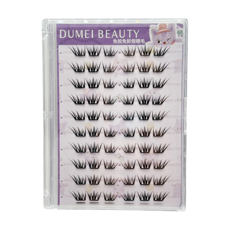 Wholesale 10 filas de cangrejos soldados sin caparazones, pestañas falsas coreanas, pestañas de ojos naturales, pestañas segmentales, pestañas perezosas, pestañas novatos