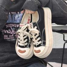 环球爆款帆布鞋女2025夏季新款百搭潮流软底板鞋厚底增高休闲鞋子