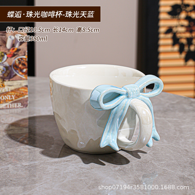 Taza de café de cerámica de cerámica pintada a mano, taza de cerámica de cerámica, taza de café, plato de taza de café, lujo ligero, conjunto de alta calidad, alto valor visual