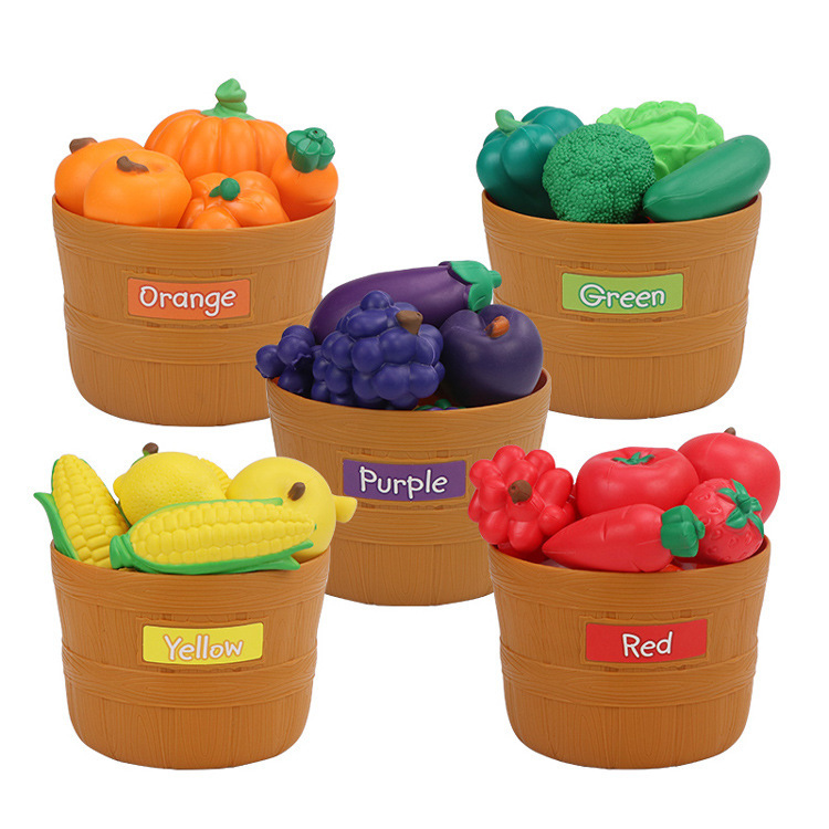 仿真过家家厨房玩具水果蔬菜幼儿教学教具颜色认识分类游戏批发