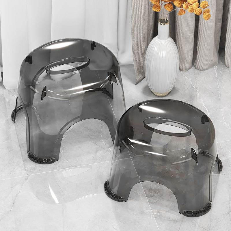 Taburete pequeño para el hogar, banco pequeño grueso y transparente, taburete cuadrado para la sala de estar, taburete para mesa de café, taburete para baño, taburete bajo para niños antideslizante