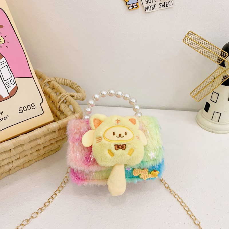 Otoño y invierno nuevos bolsos para niños niñas princesas de moda bolsos de peluche de hombro