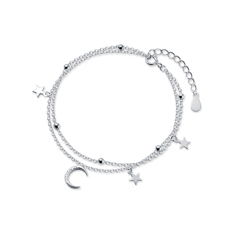 Estilo Simple Estrella Luna Cobre Enchapado Plateado Pulsera display picture 6